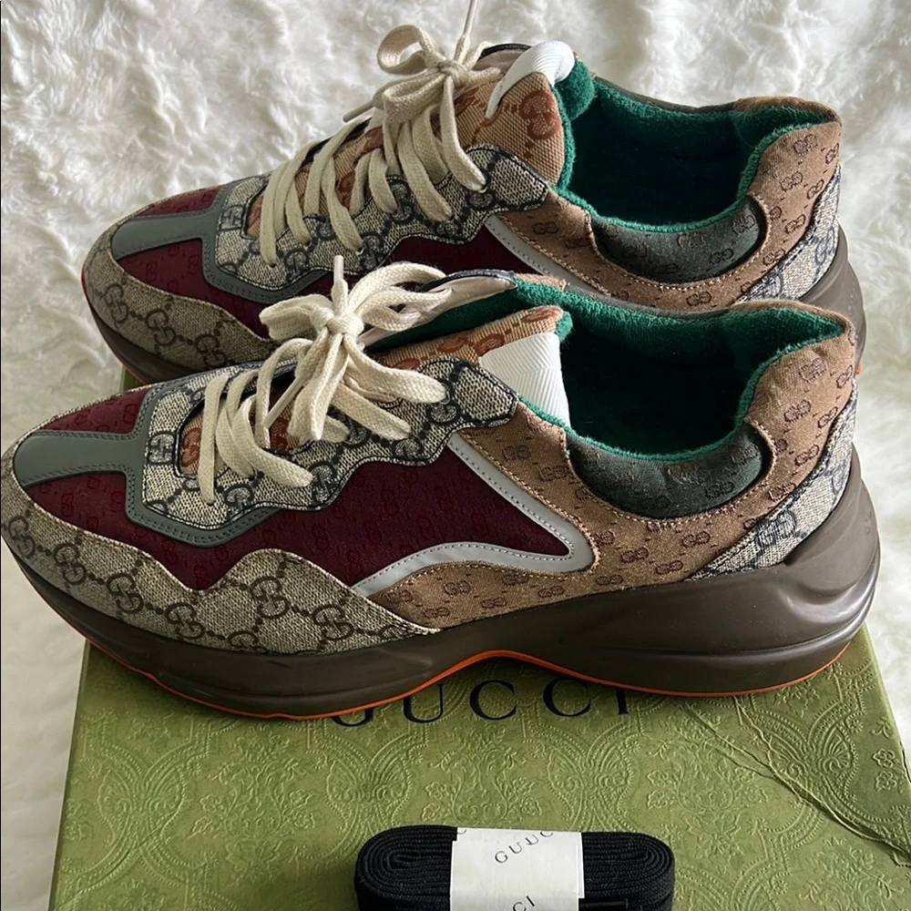 Gucci GG Rhyton Multicolor Sneakers Size 10+ (Fits US 11) Authentic